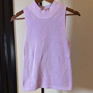LOFT Sleeveless Mock Neck Knit Top - Lavender | Size XS
